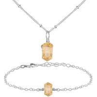 Citrine Double Terminated Crystal Jewellery Set