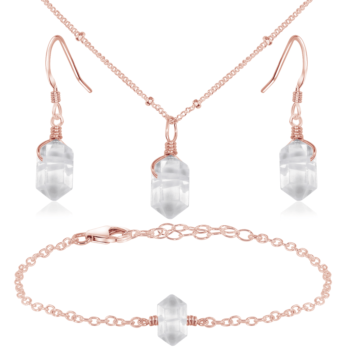 Crystal Quartz Double Terminated Jewellery Set