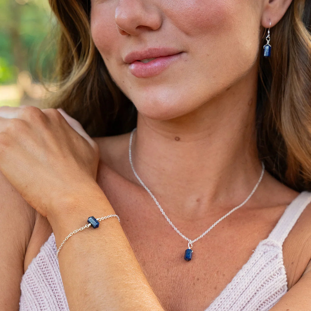 Lapis Lazuli Double Terminated Crystal Jewellery Set