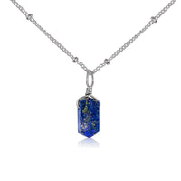 Lapis Lazuli Mini Double Terminated Crystal Point Pendant Necklace