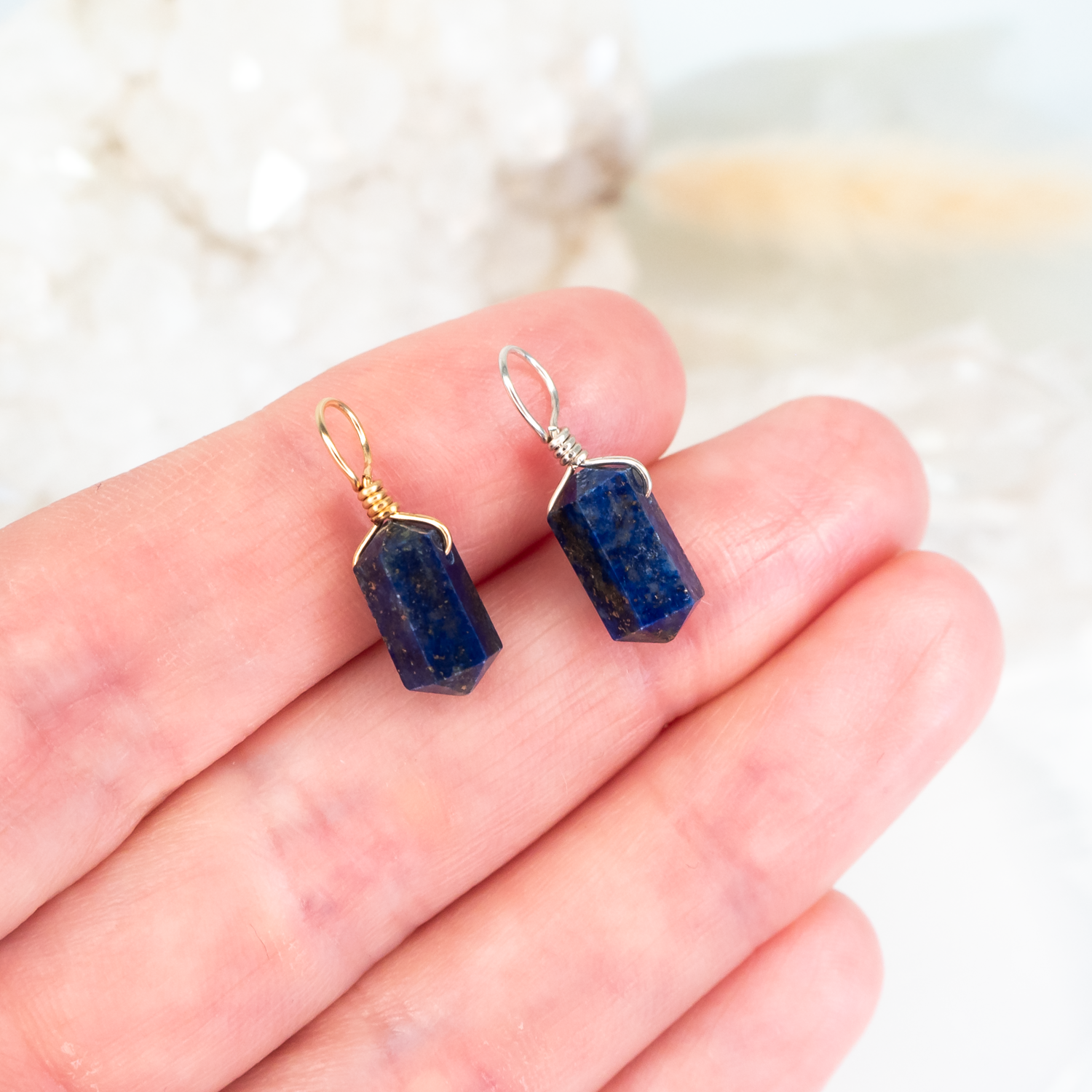 Lapis Lazuli Mini Double Terminated Crystal Point Pendant