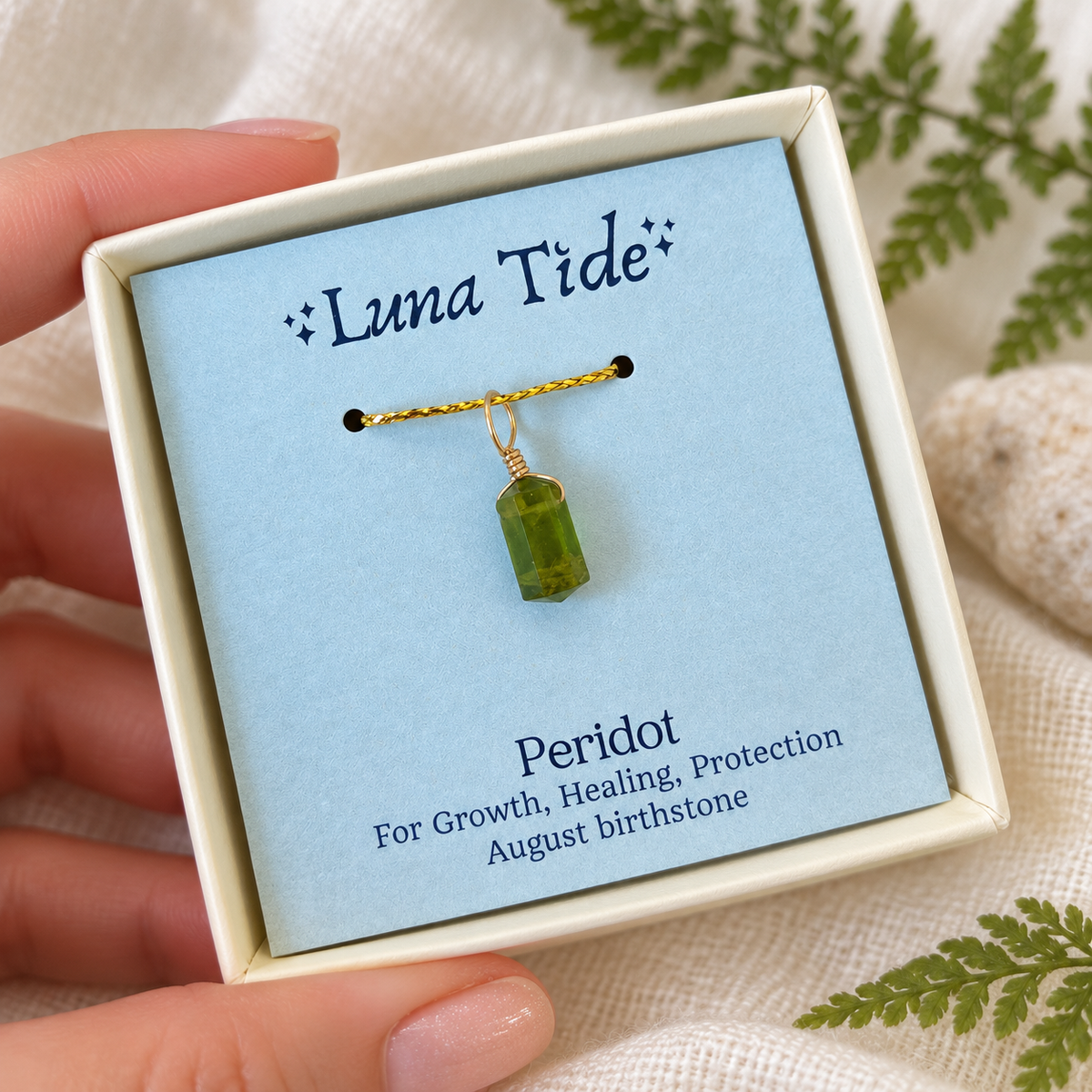 Peridot Mini Double Terminated Crystal Point Pendant