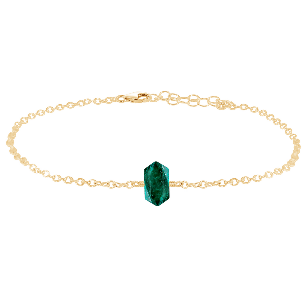 Emerald Double Terminated Crystal Point Anklet