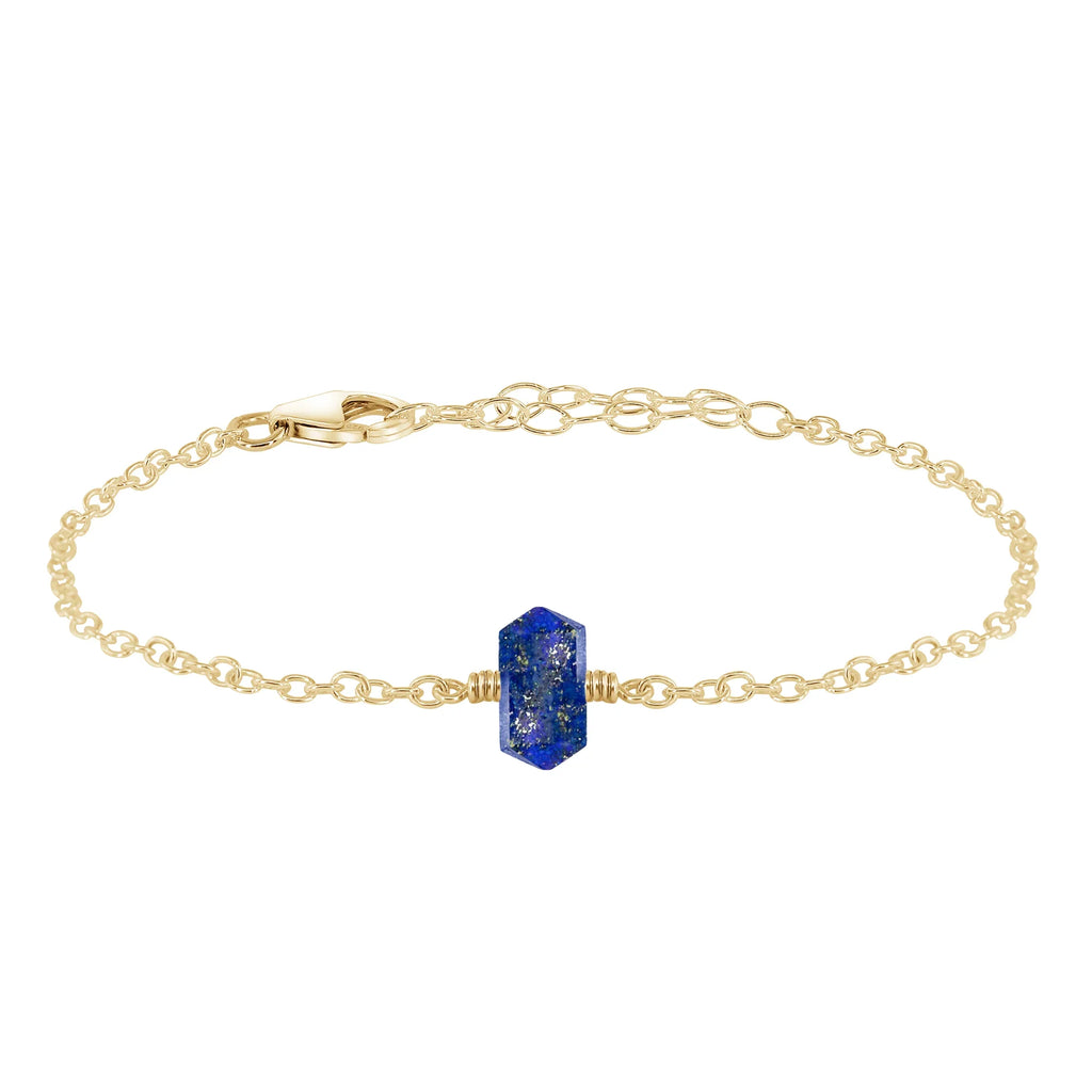 Lapis Lazuli Double Terminated Mini Crystal Point Bracelet