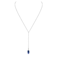 Lapis Lazuli Double Terminated Mini Crystal Point Lariat Necklace