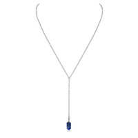 Lapis Lazuli Double Terminated Mini Crystal Point Lariat Necklace