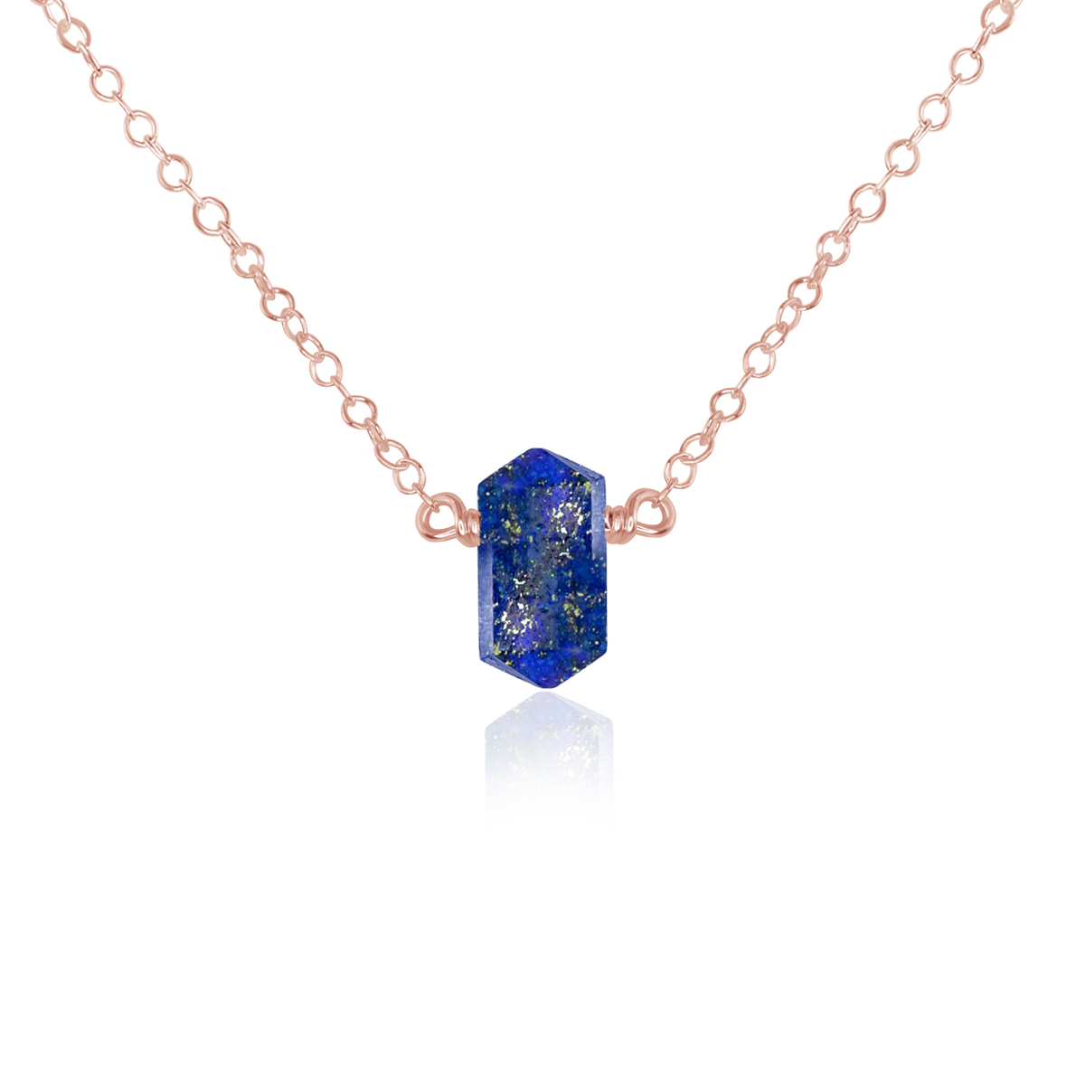 Double Terminated Lapis Lazuli Mini Crystal Point Necklace