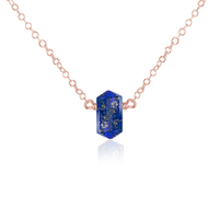 Double Terminated Lapis Lazuli Mini Crystal Point Necklace