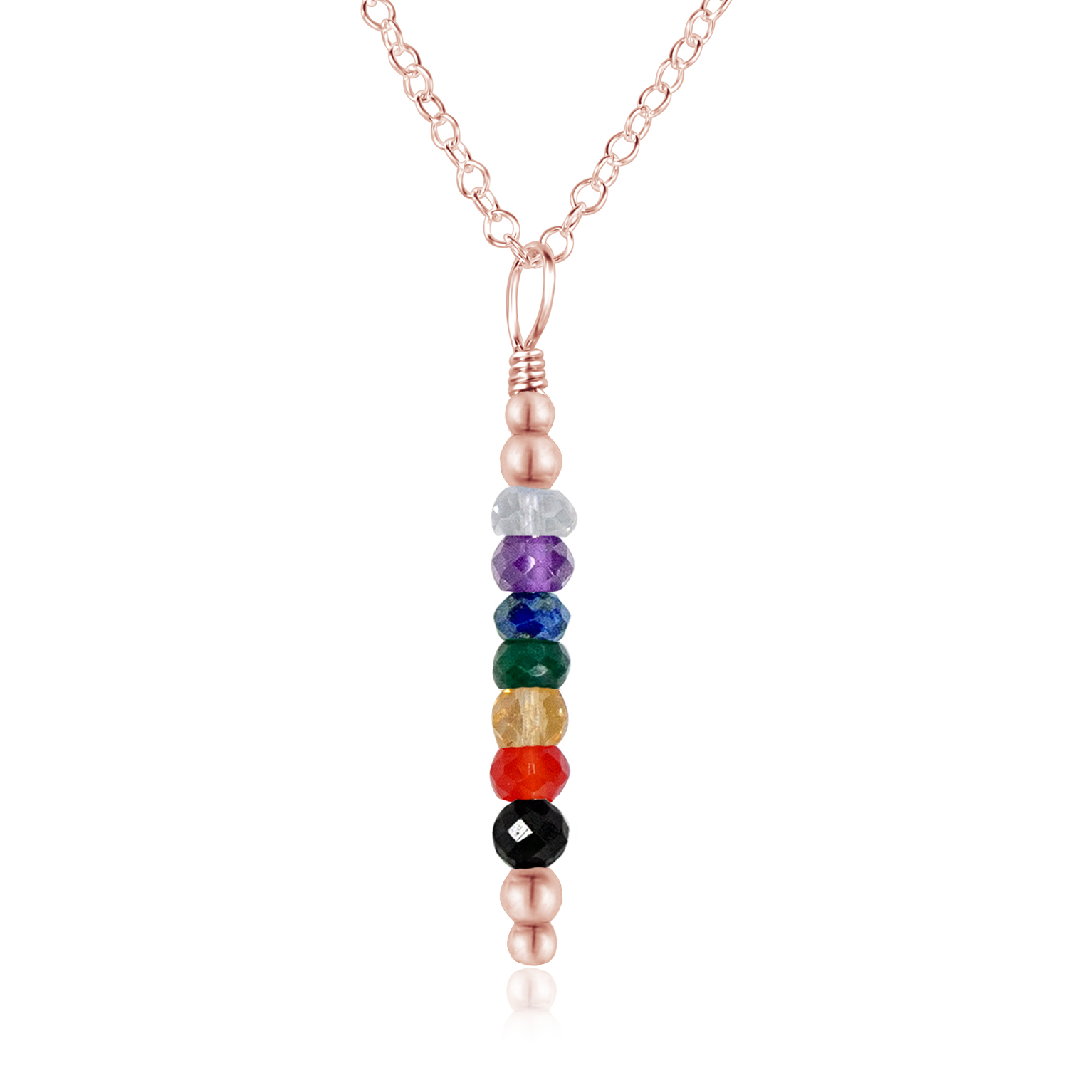 Chakra Energy Crystal Bar Pendant Necklace