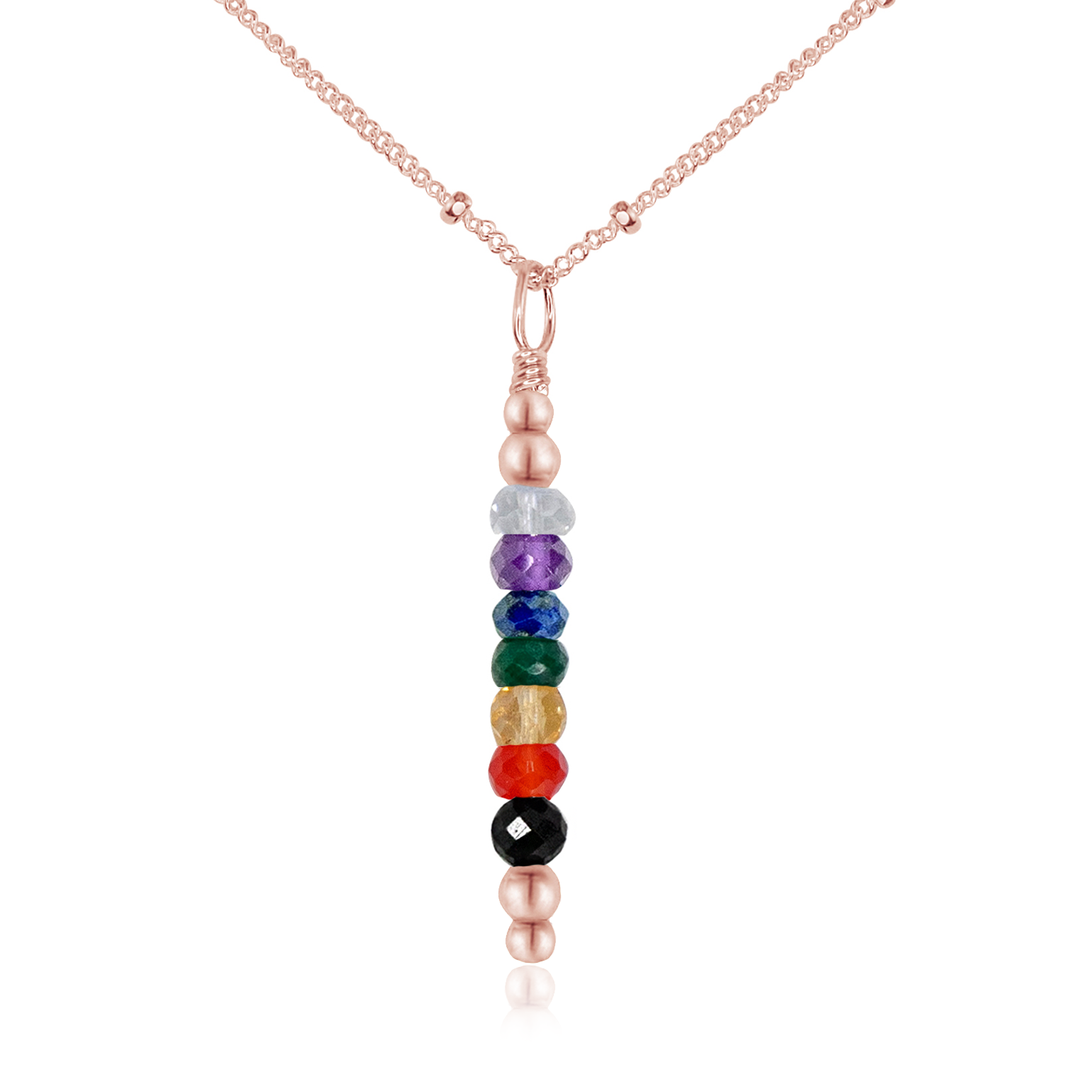 Chakra Energy Crystal Bar Pendant Necklace
