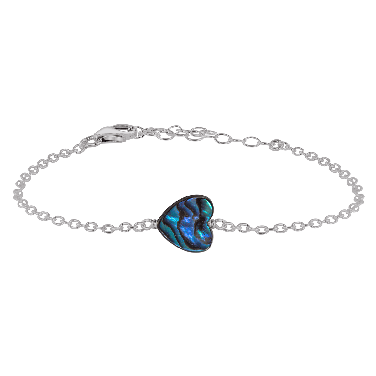 Abalone Shell Heart Bracelet - Abalone Shell Heart Bracelet - Stainless Steel - Luna Tide Handmade Crystal Jewellery