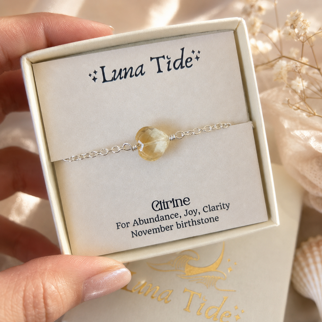 Citrine Crystal Heart Bracelet