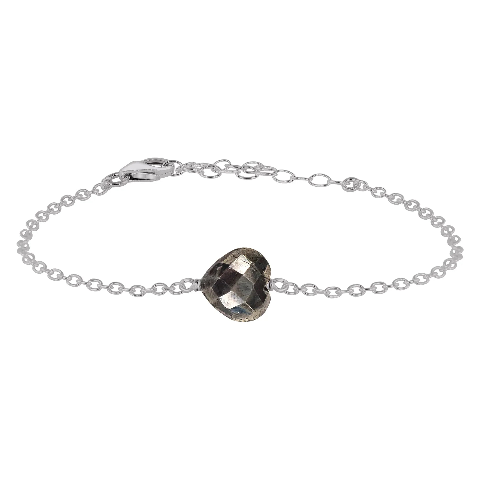 Pyrite Crystal Heart Bracelet