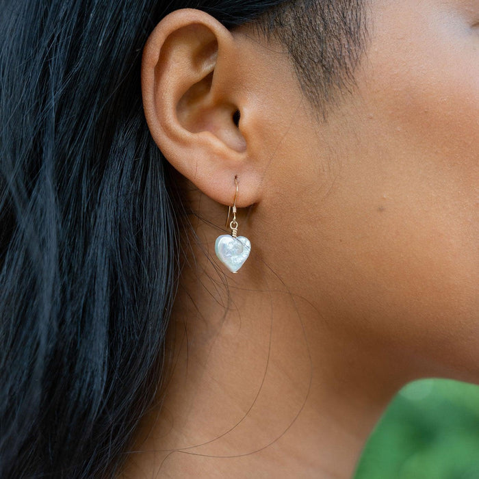 Custom Crystal Heart Dangle Earrings - Custom Crystal Heart Dangle Earrings - Sterling Silver - Luna Tide Handmade Crystal Jewellery