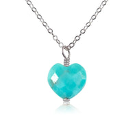 Turquoise Crystal Heart Pendant Necklace
