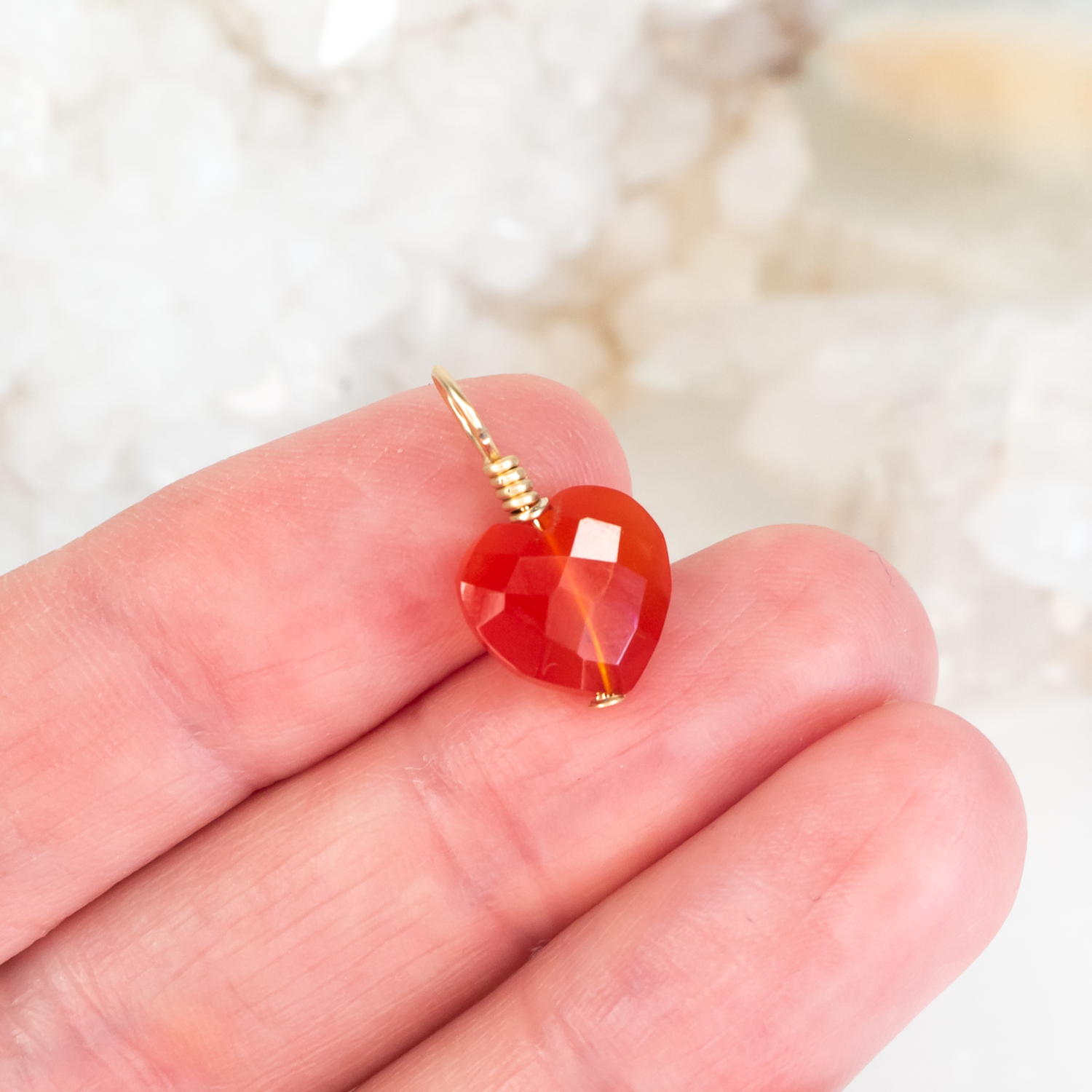 Carnelian Crystal Heart Pendant