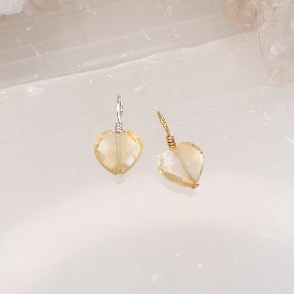 Citrine Crystal Heart Pendant