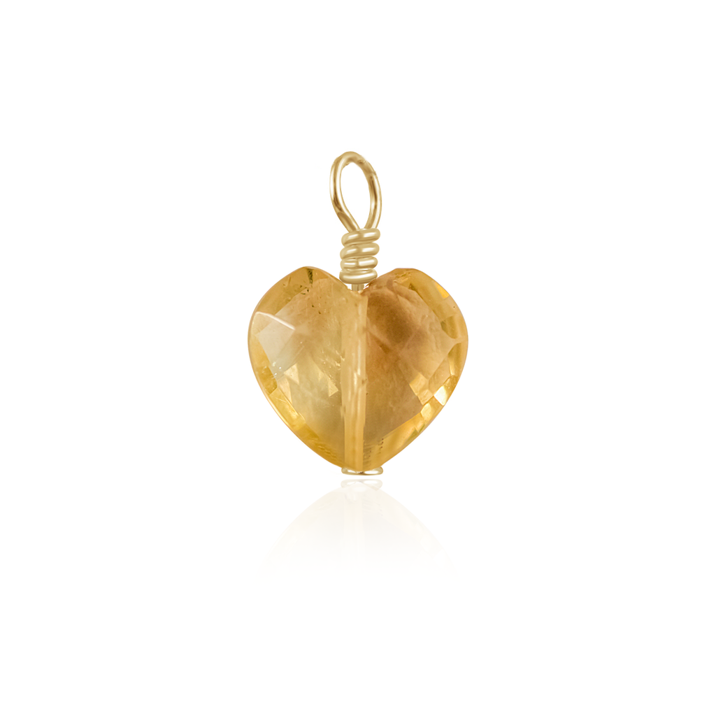 Citrine Crystal Heart Pendant