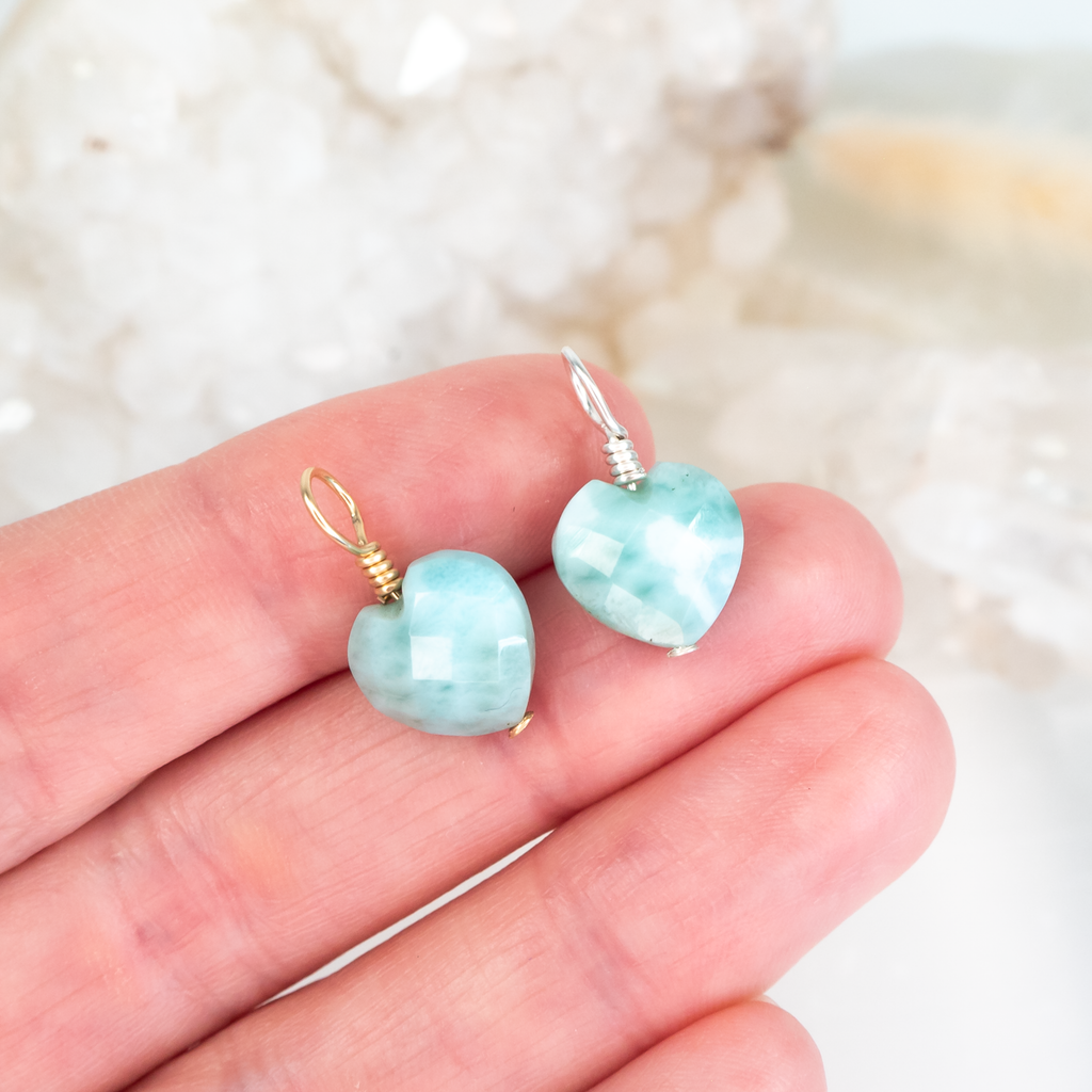Larimar Crystal Heart Pendant