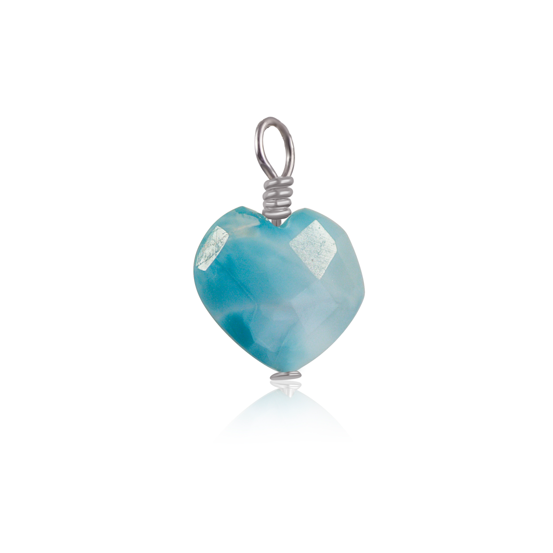 Larimar Crystal Heart Pendant