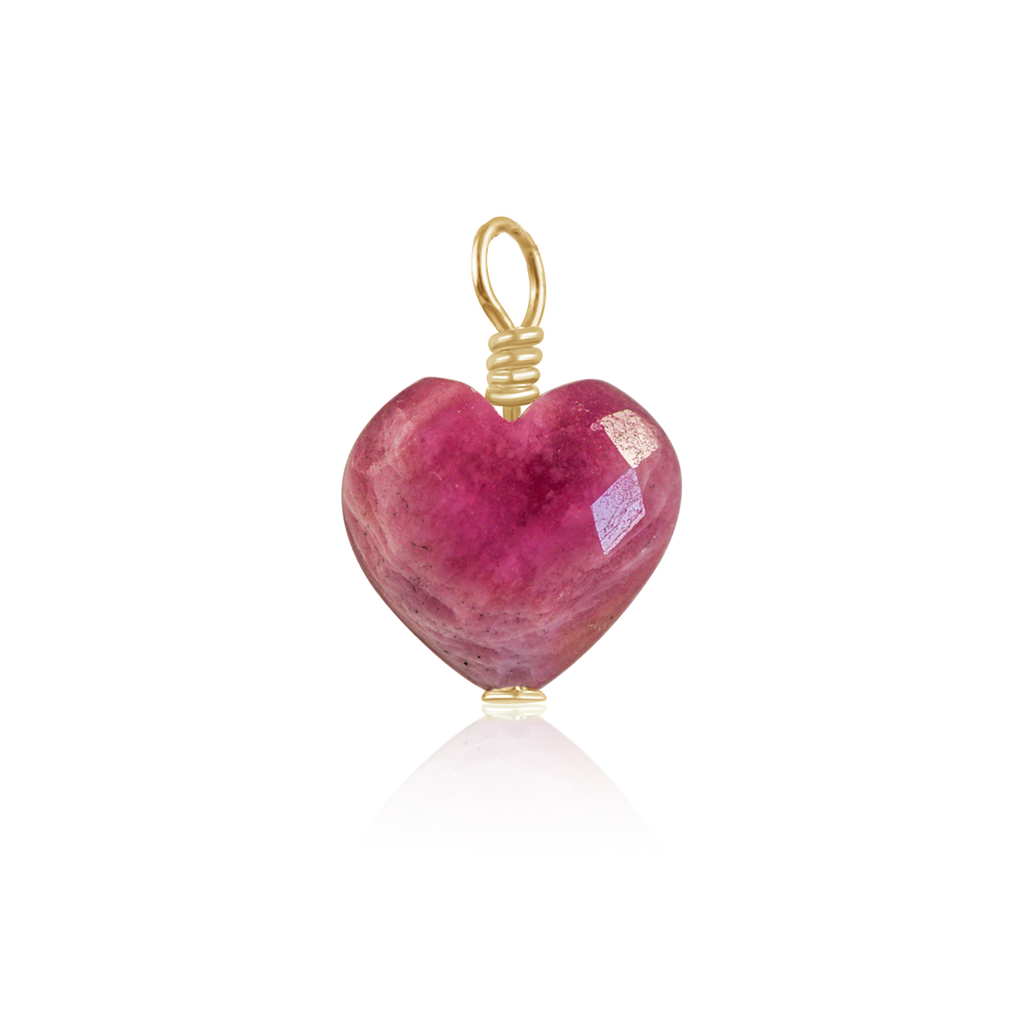 Ruby Crystal Heart Pendant