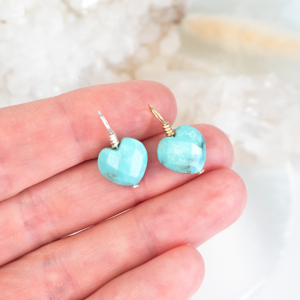 Turquoise Crystal Heart Pendant