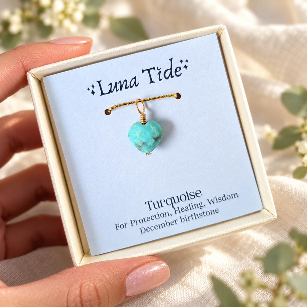 Turquoise Crystal Heart Pendant