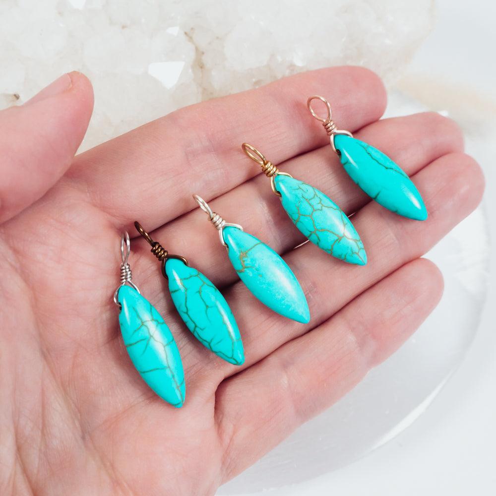 Marquise Turquoise Howlite Pendant