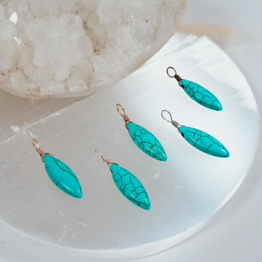 Marquise Turquoise Howlite Pendant