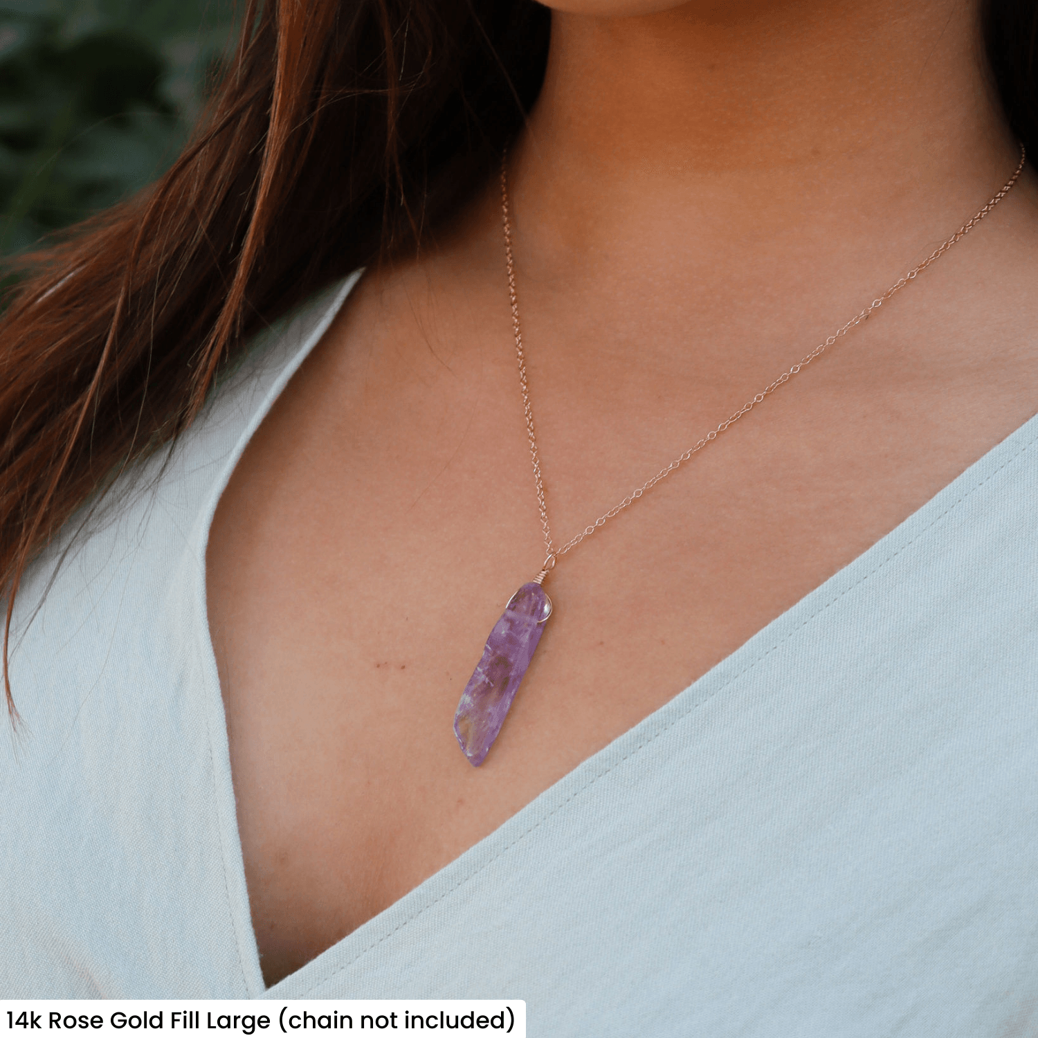 Polished Natural Amethyst Crystal Slice Point Pendant