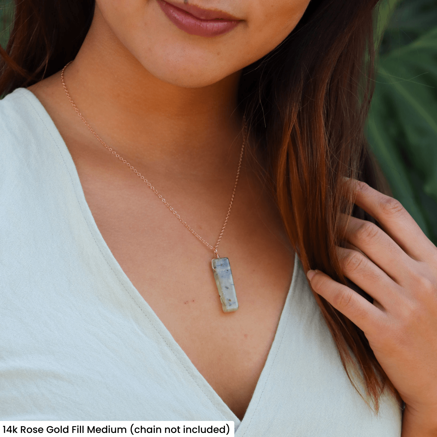 Raw Polished Natural Prehnite Crystal Slice Point Pendant