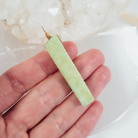 Polished Raw Natural Amazonite Crystal Slice Point Pendant