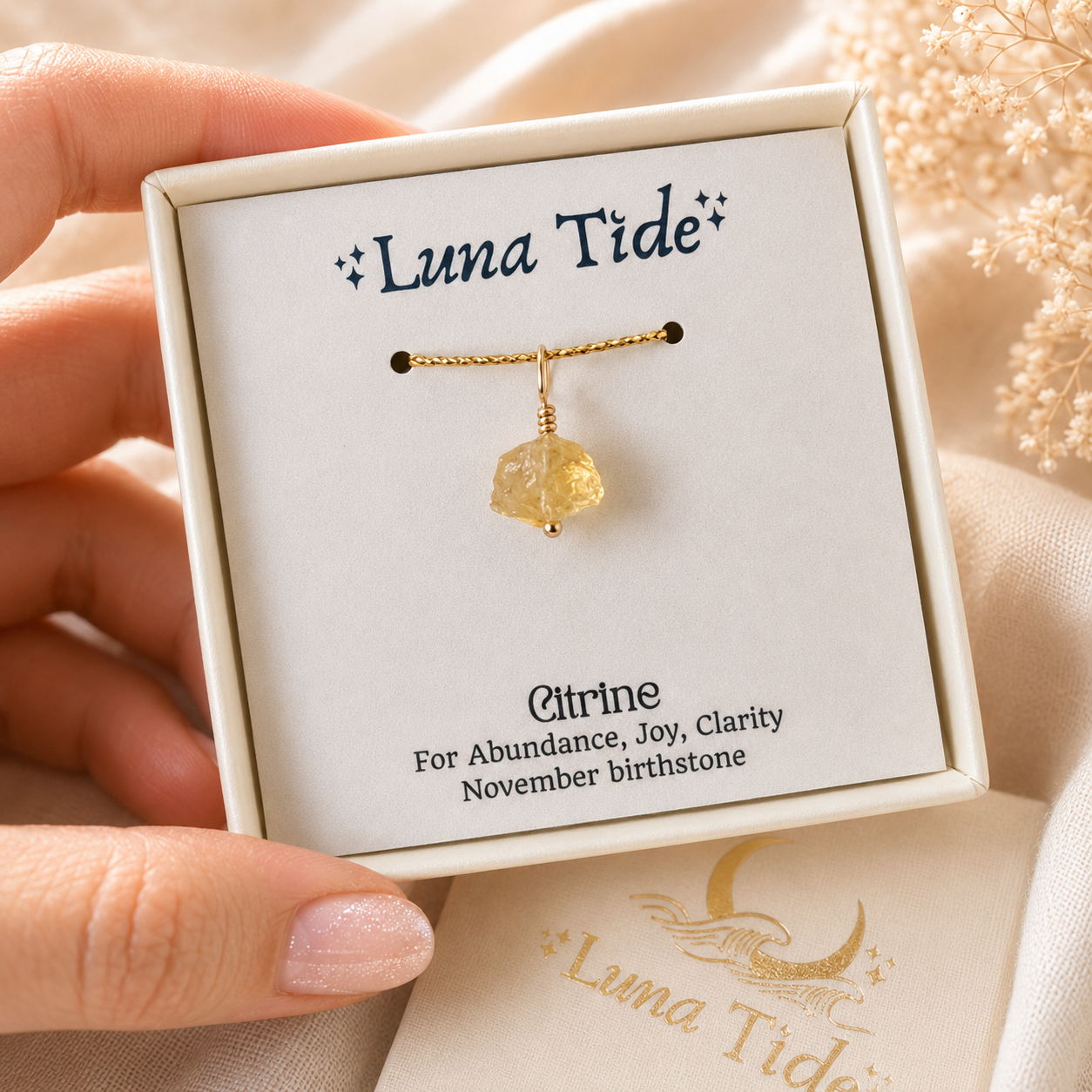 Dainty Raw Crystal Birthstone Charm