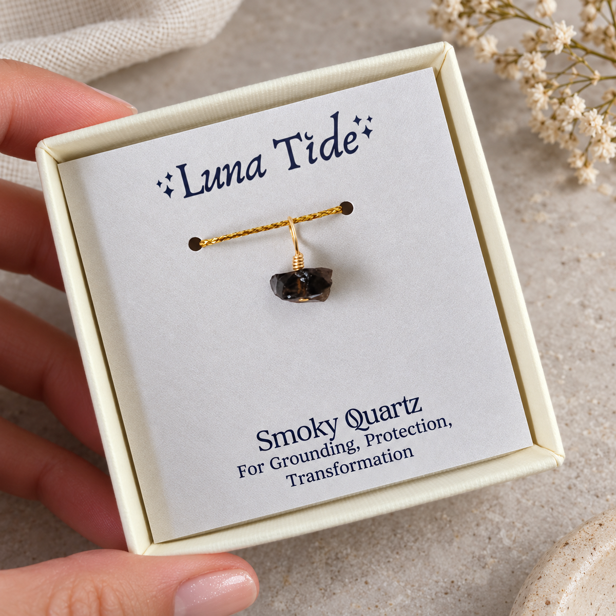 Dainty Raw Crystal Birthstone Charm