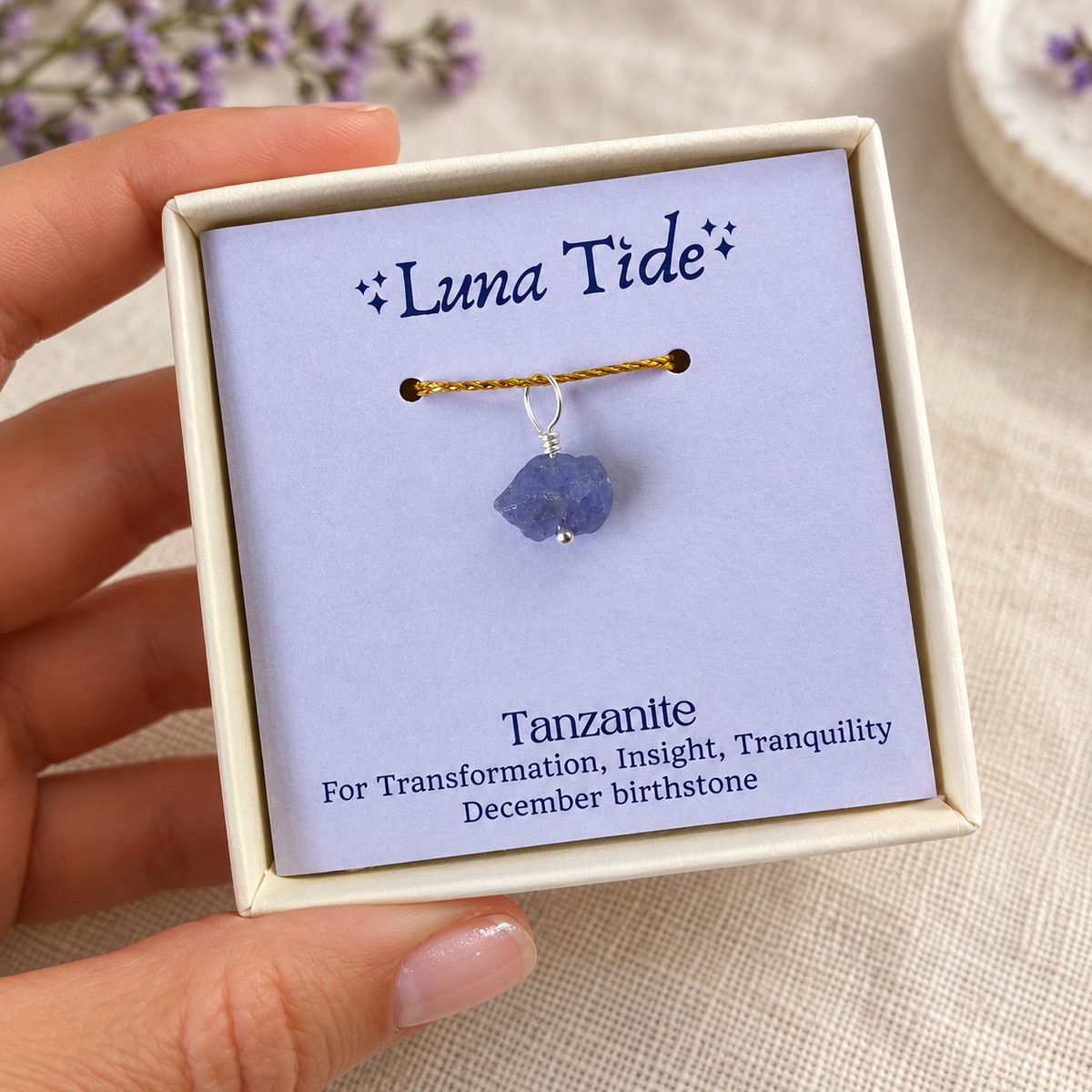 Dainty Raw Crystal Birthstone Charm