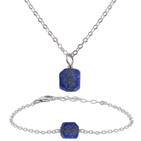 Raw Lapis Lazuli Crystal Jewellery Set