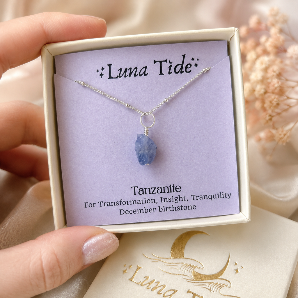 Raw Tanzanite Natural Crystal Pendant Necklace