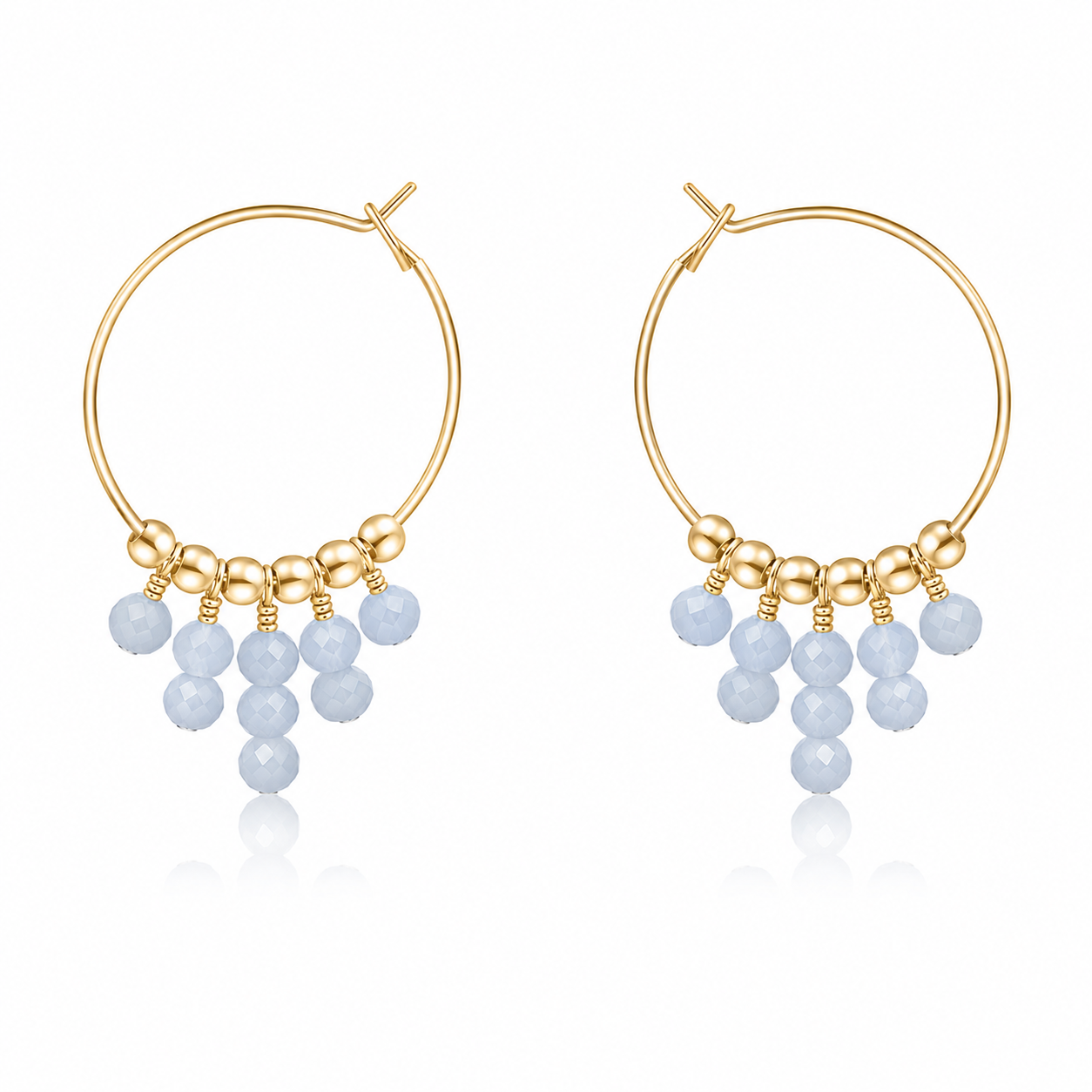 Angelite Statement Hoop Earrings