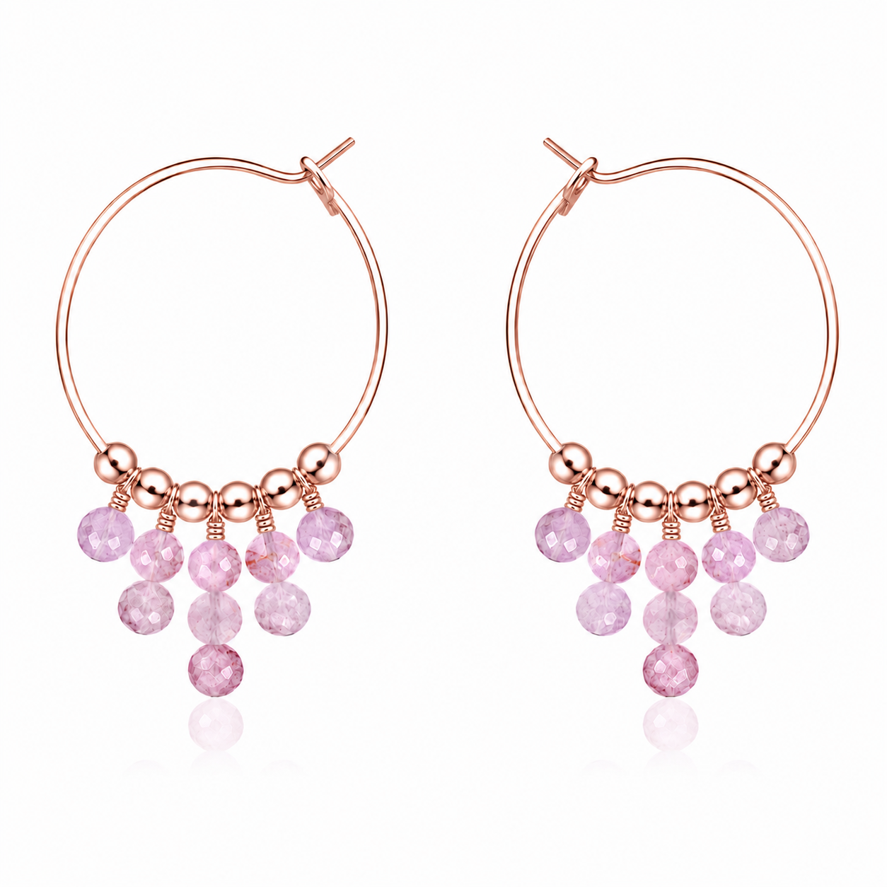 Kunzite Statement Hoop Earrings