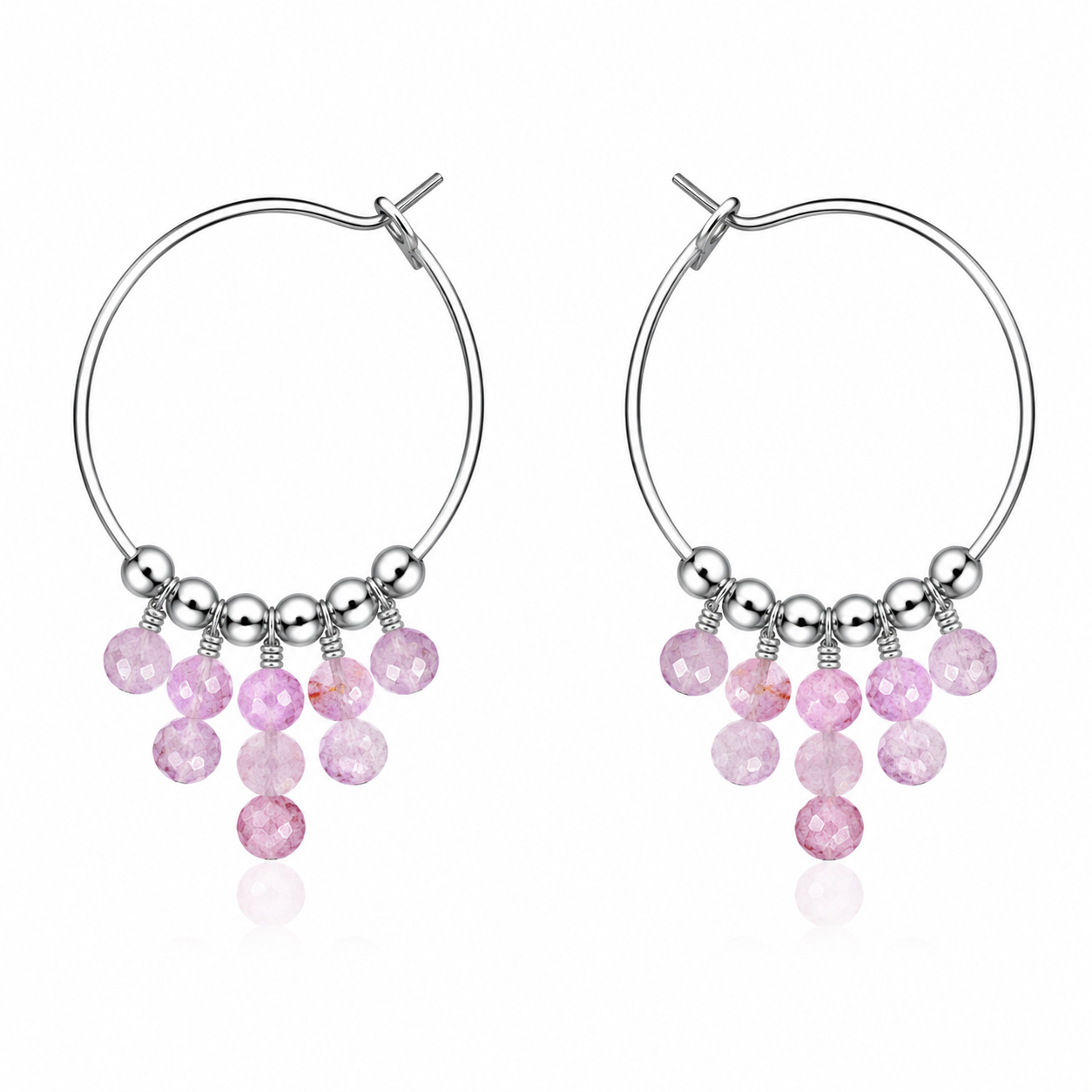 Kunzite Statement Hoop Earrings