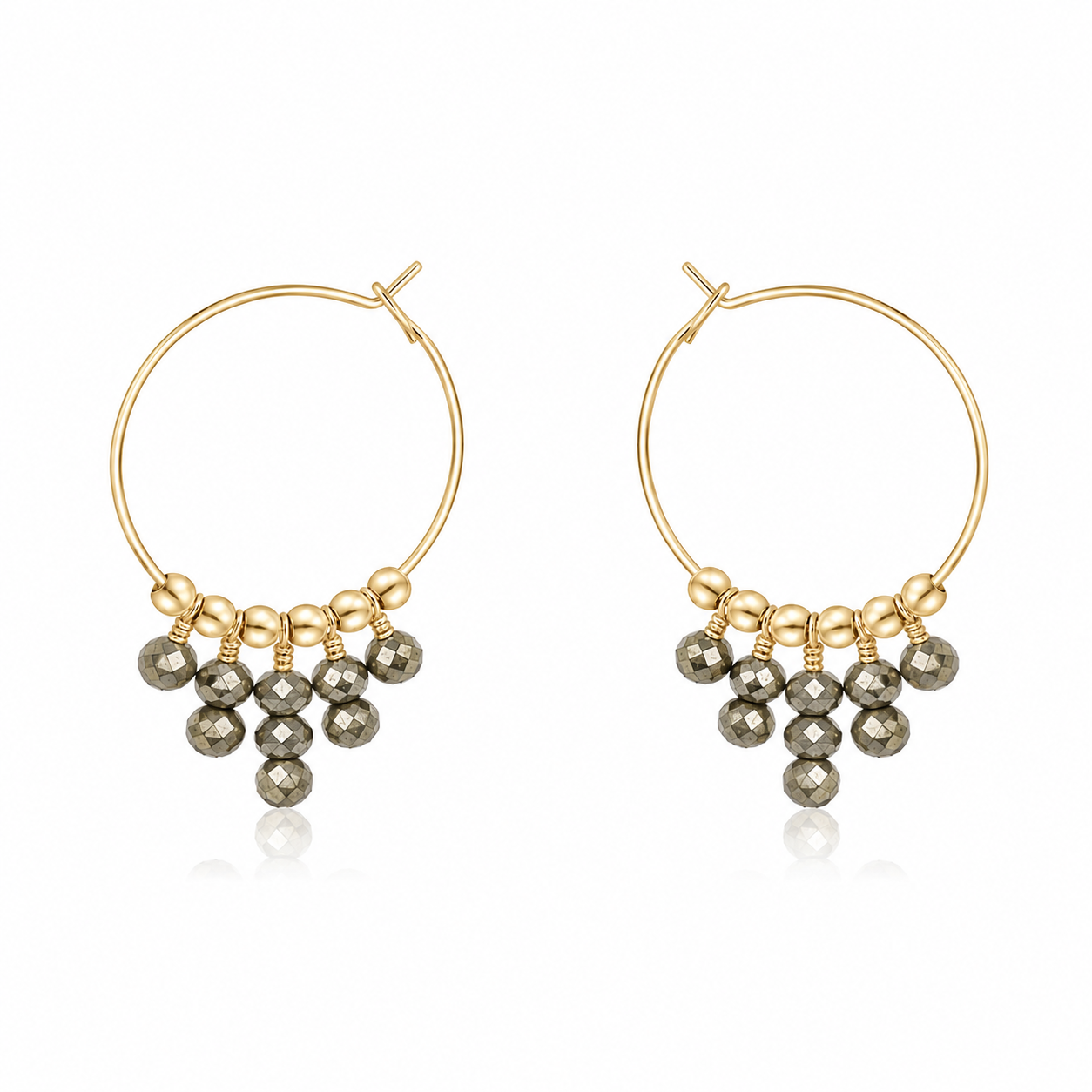 Pyrite Statement Hoop Earrings