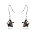 Little Pyrite Crystal Star Dangle Drop Earrings