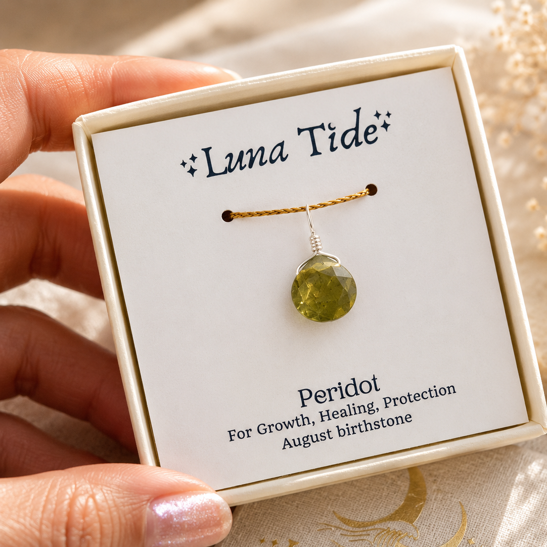 Tiny Peridot Teardrop Gemstone Pendant