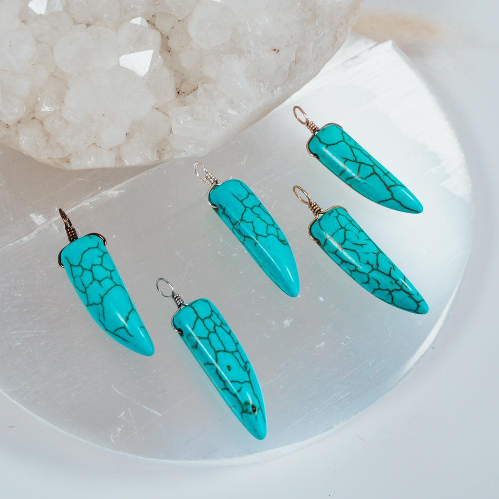 Turquoise Howlite Tusk Point Pendant