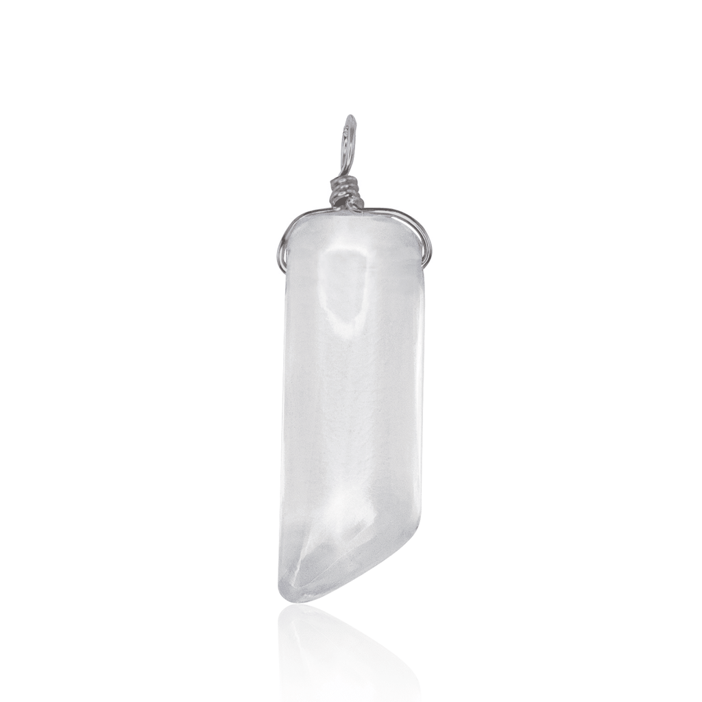 Crystal Quartz Smooth Point Pendant - Crystal Quartz Smooth Point Pendant - Stainless Steel - Luna Tide Handmade Crystal Jewellery