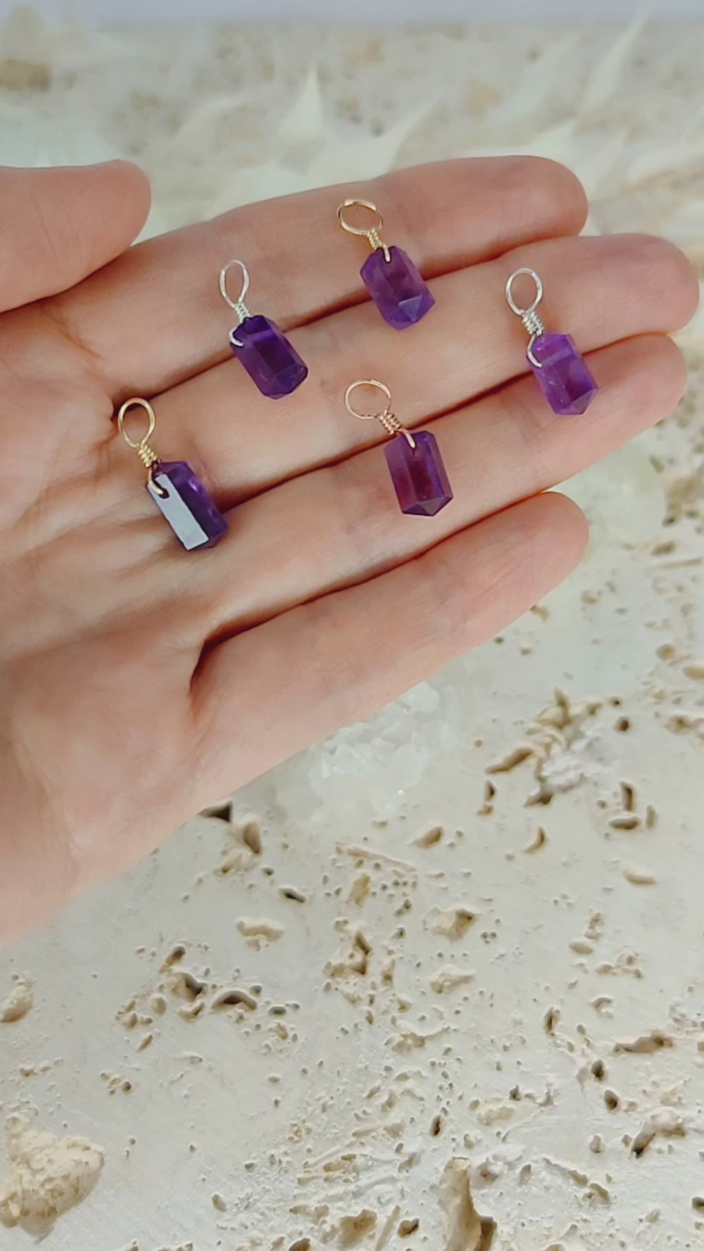 Amethyst Mini Double Terminated Crystal Point Pendant