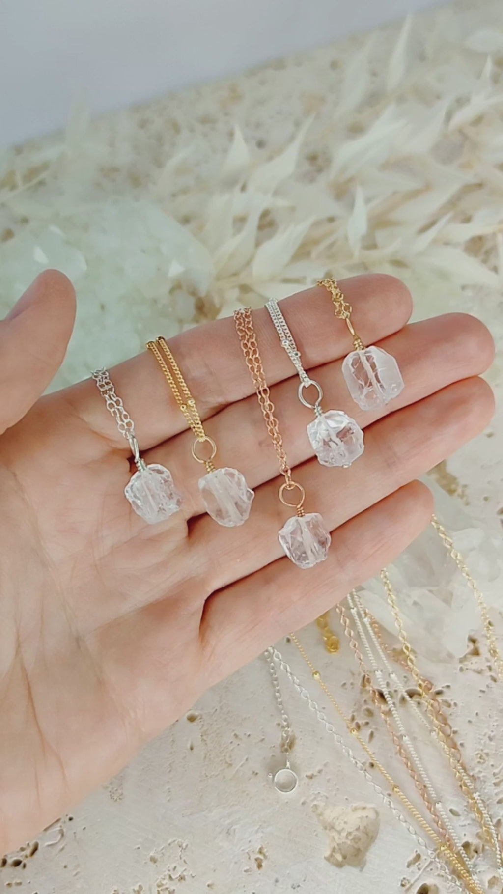 Raw Crystal Quartz Natural Crystal Pendant Necklace