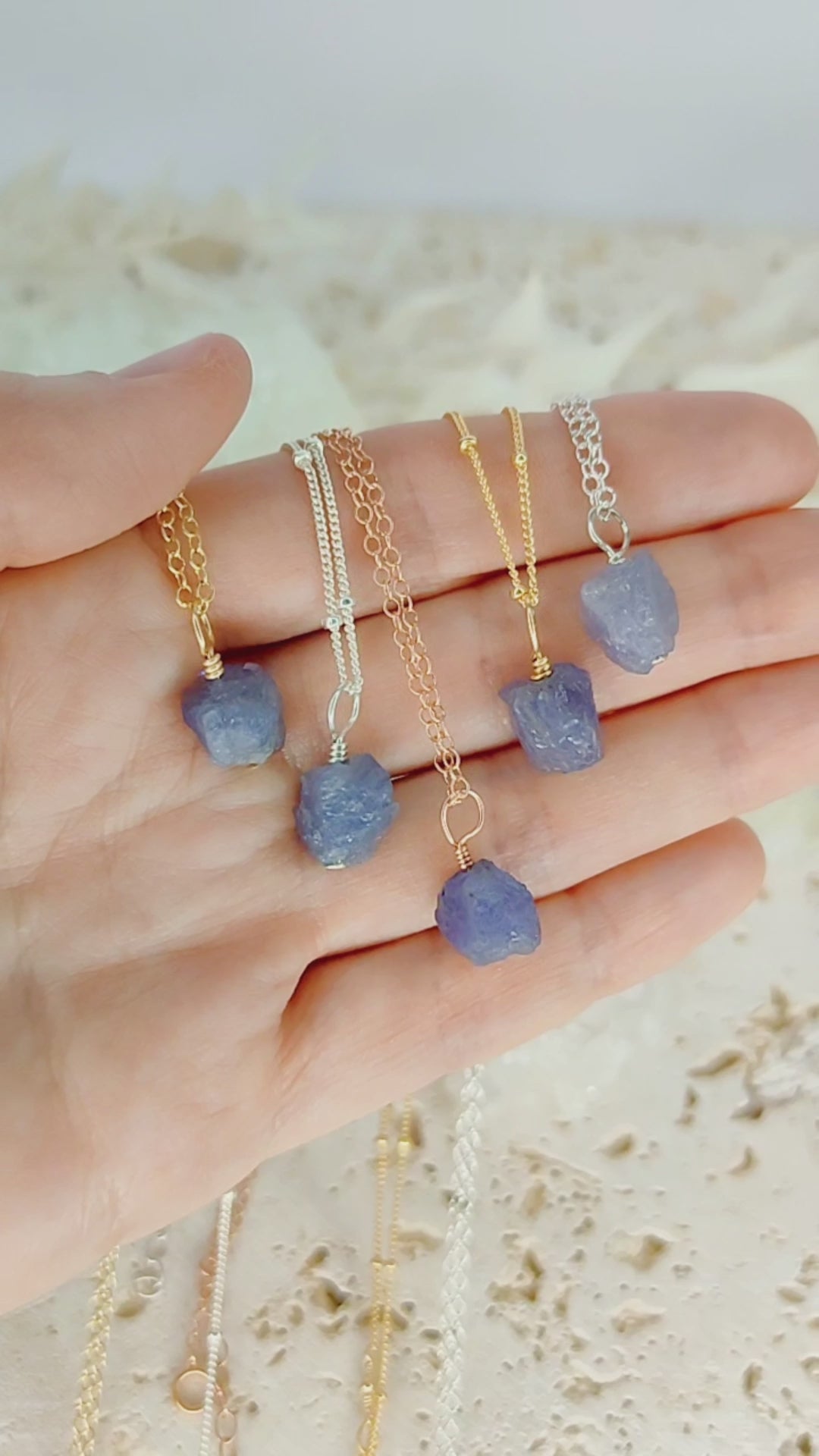 Raw Tanzanite Natural Crystal Pendant Necklace