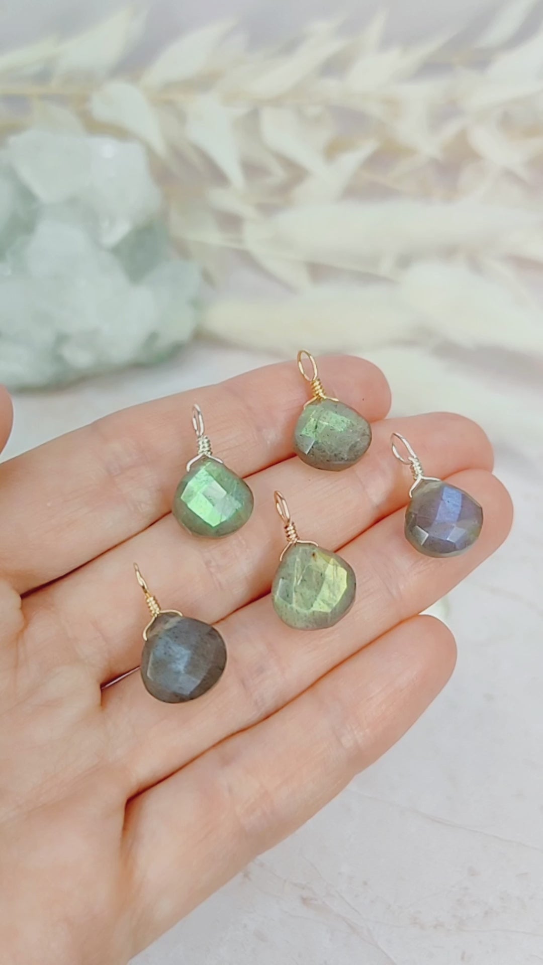 Tiny Labradorite Teardrop Gemstone Pendant