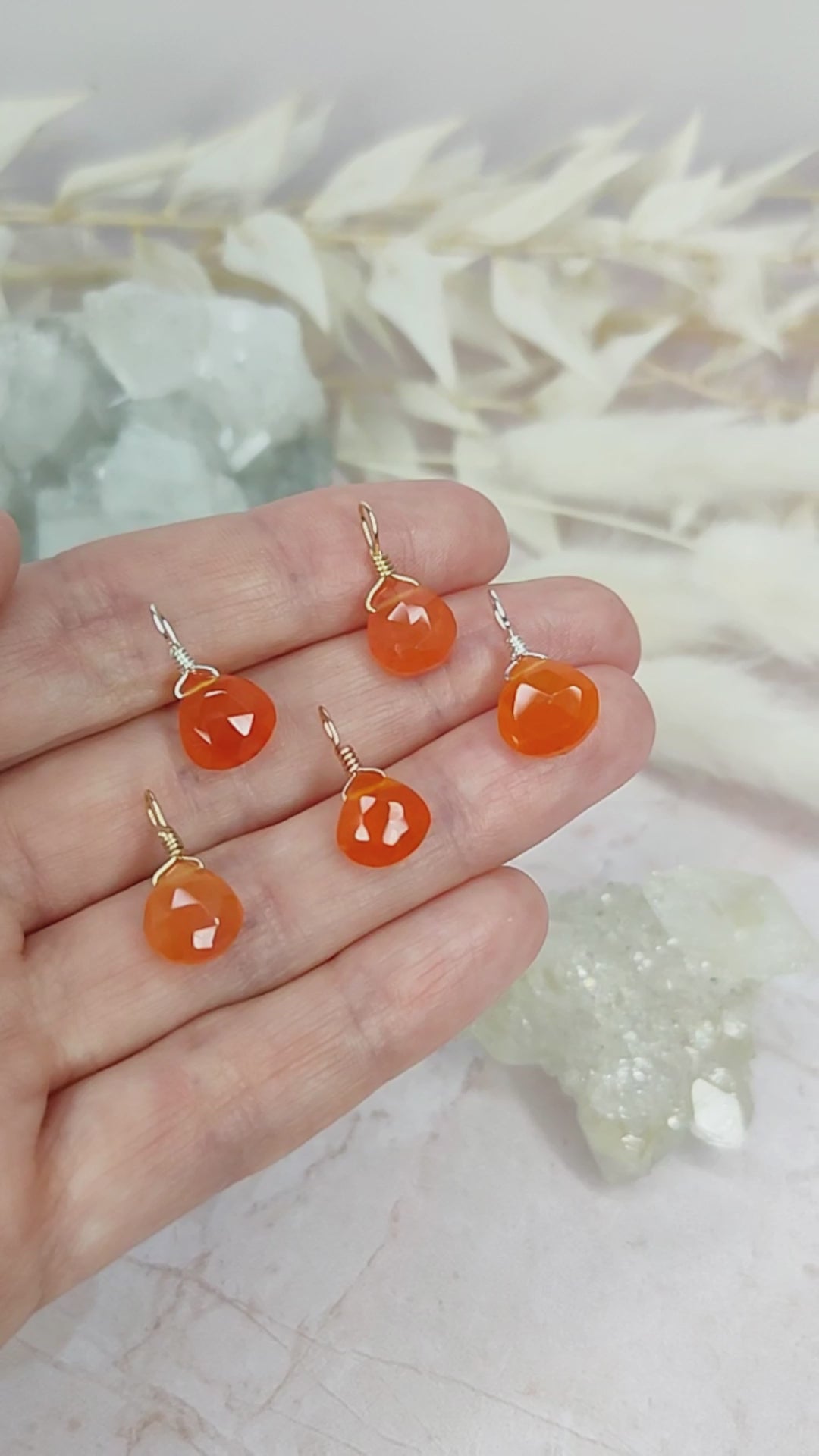 Tiny Carnelian Teardrop Gemstone Pendant